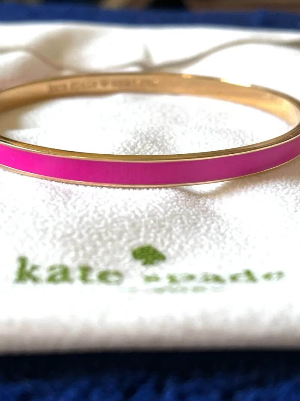 Kate Spade Rise Above Inspirational Hot Pink Gold Plated Bangle Bracelet - Picture 3 of 7